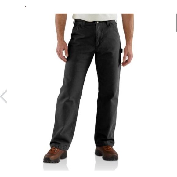 Carhartt Other - Carhartt Mens Cargo Work Pants 40x30 Loose Straight Washed Flannel Lined